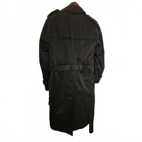 Oleg Cassini Collection Vintage Black Trench Coat | Size 38 Long - Picture 2 of 8